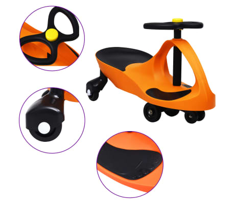vidaXL Ride on Toy Wiggle Car Swing Car with Horn Orange