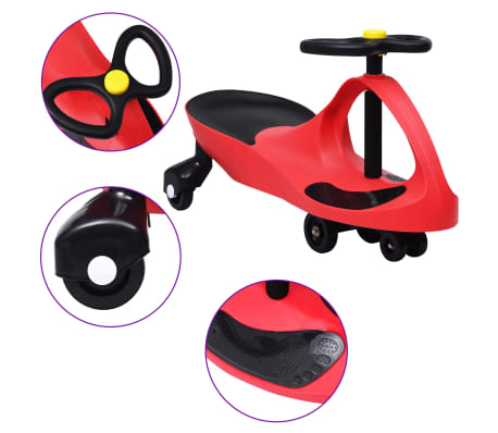 vidaXL Mașinuță de jucărie fără pedale cu claxon, roșu