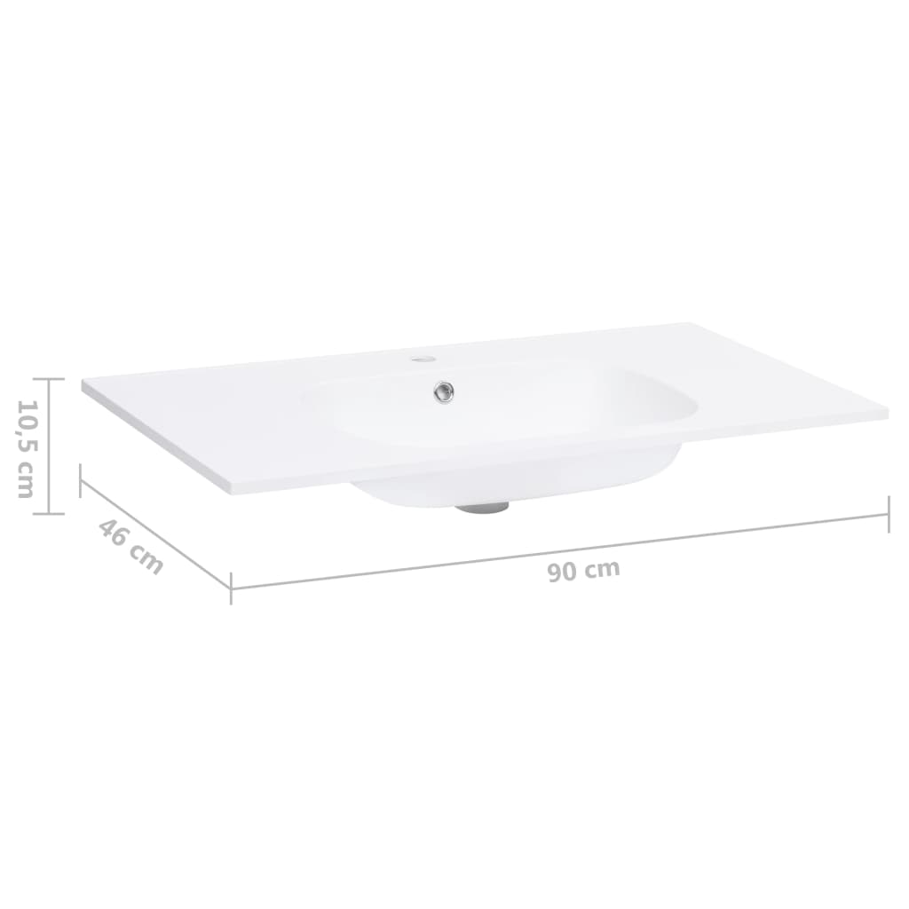 Fehér SMC beépíthető mosdókagyló 900 x 460 x 105 mm 
