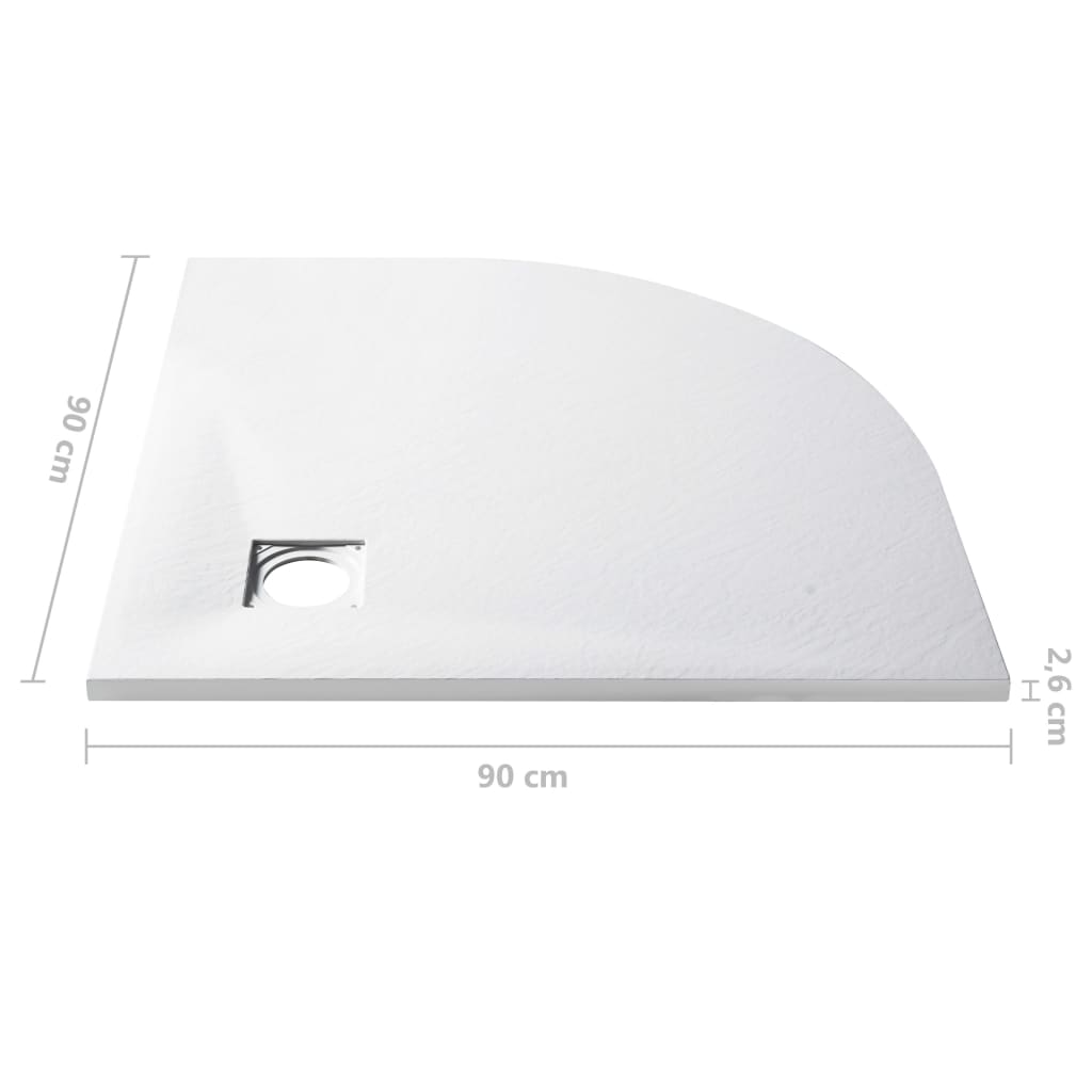 Fehér SMC zuhanytálca 90 x 90 cm 