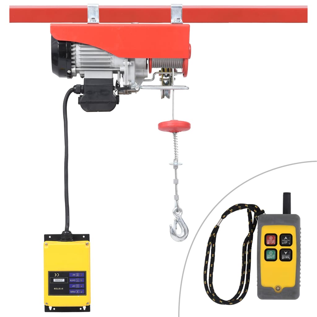 vidaXL Elektrischer Hebezug mit Funkfernbedienung 1000 W 300/600 kg