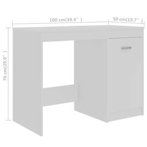 Psací stůl bílý 140 x 50 x 76 cm kompozitní dřevo - obrázek 9