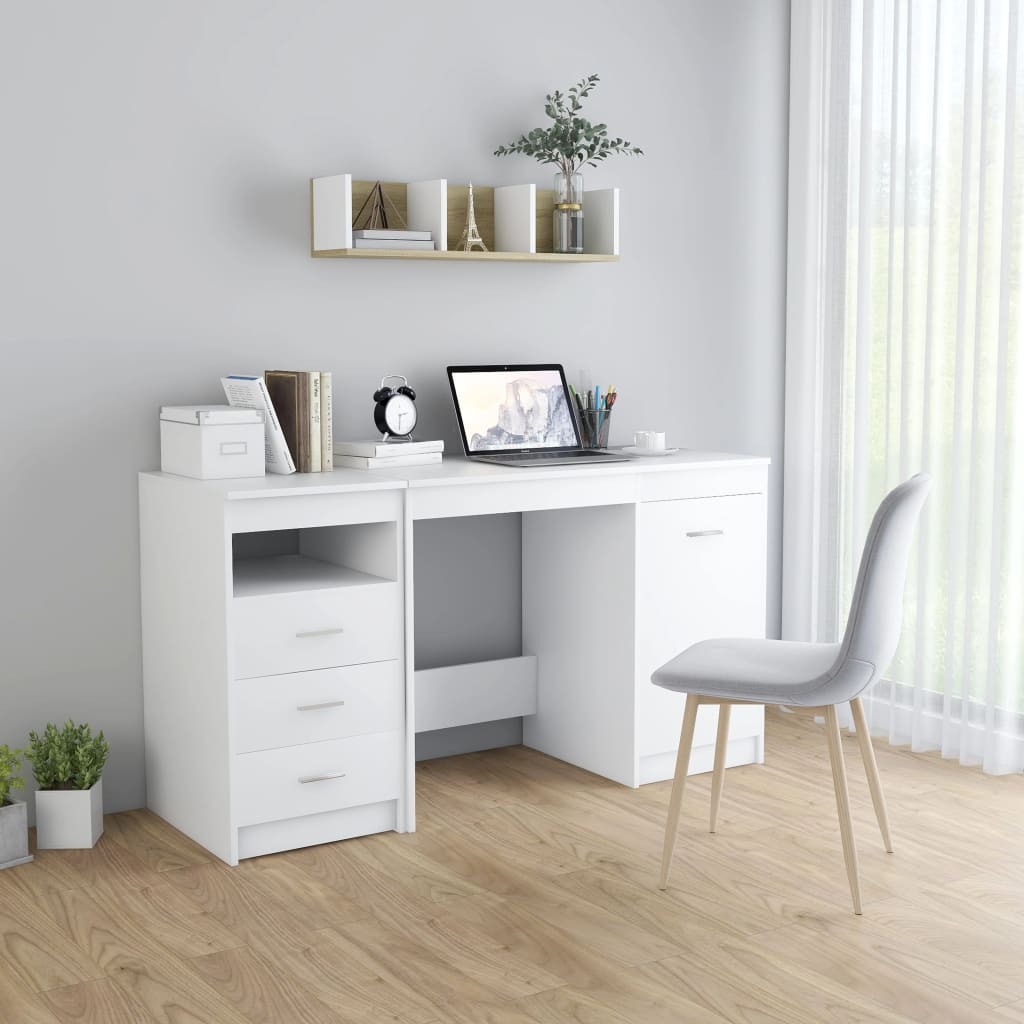 Vidaxl - vidaXL Secretária 140x50x76 cm contraplacado branco