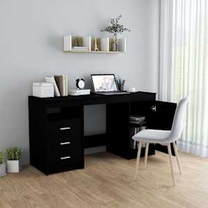 vidaXL Bureau 140x50x76 cm bewerkt hout zwart