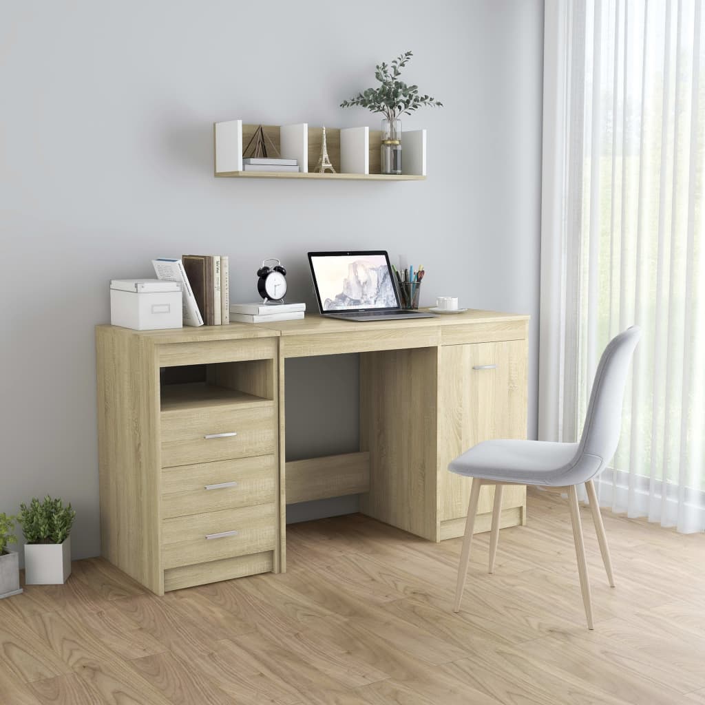 Schreibtisch Sonoma-Eiche 140x50x76 cm Holzwerkstoff-1