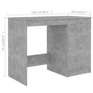 Psací stůl betonově šedý 140 x 50 x 76 cm kompozitní dřevo - obrázek 9