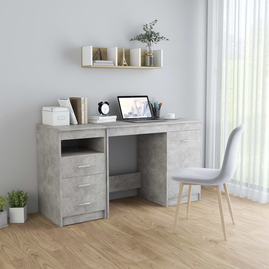 Schreibtisch Betongrau 140x50x76 cm Holzwerkstoff kaufen