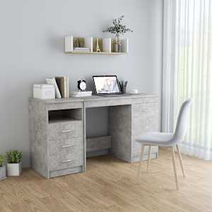 Pisalna miza betonsko siva 140x50x76 cm iverna plošča
