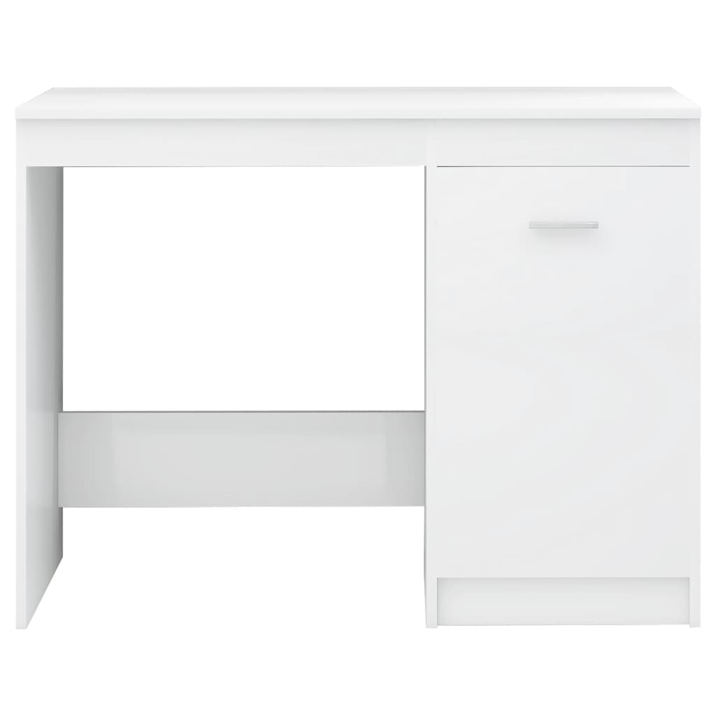 imagem de vidaXL Secretária 140x50x76 cm contraplacado branco brilhante5