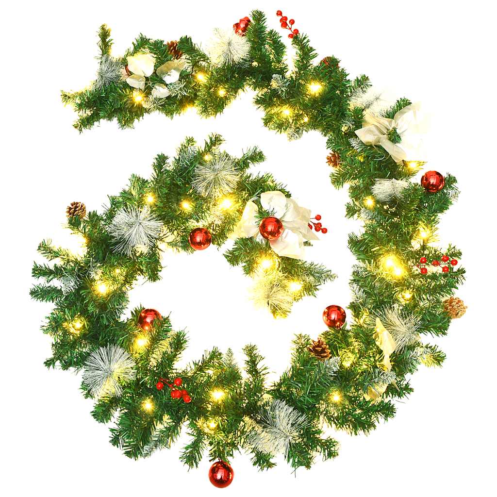 vidaXL Kerstslinger met LED-lampjes 2,7 m PVC groen afbeelding