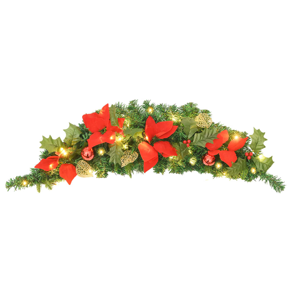 

vidaXL Kerstboog met LED-lampjes 90 cm PVC groen