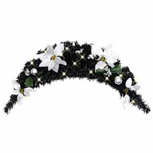 vidaXL j&otilde;ulukaar LED-tuledega, must, 90 cm, PVC