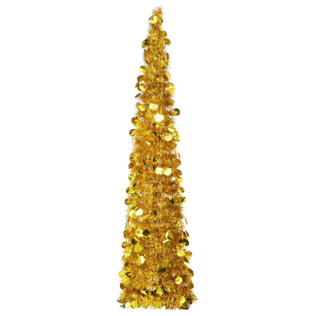 vidaXL Brad de Crăciun artificial tip pop-up, auriu, 150 cm, PET vidaXL