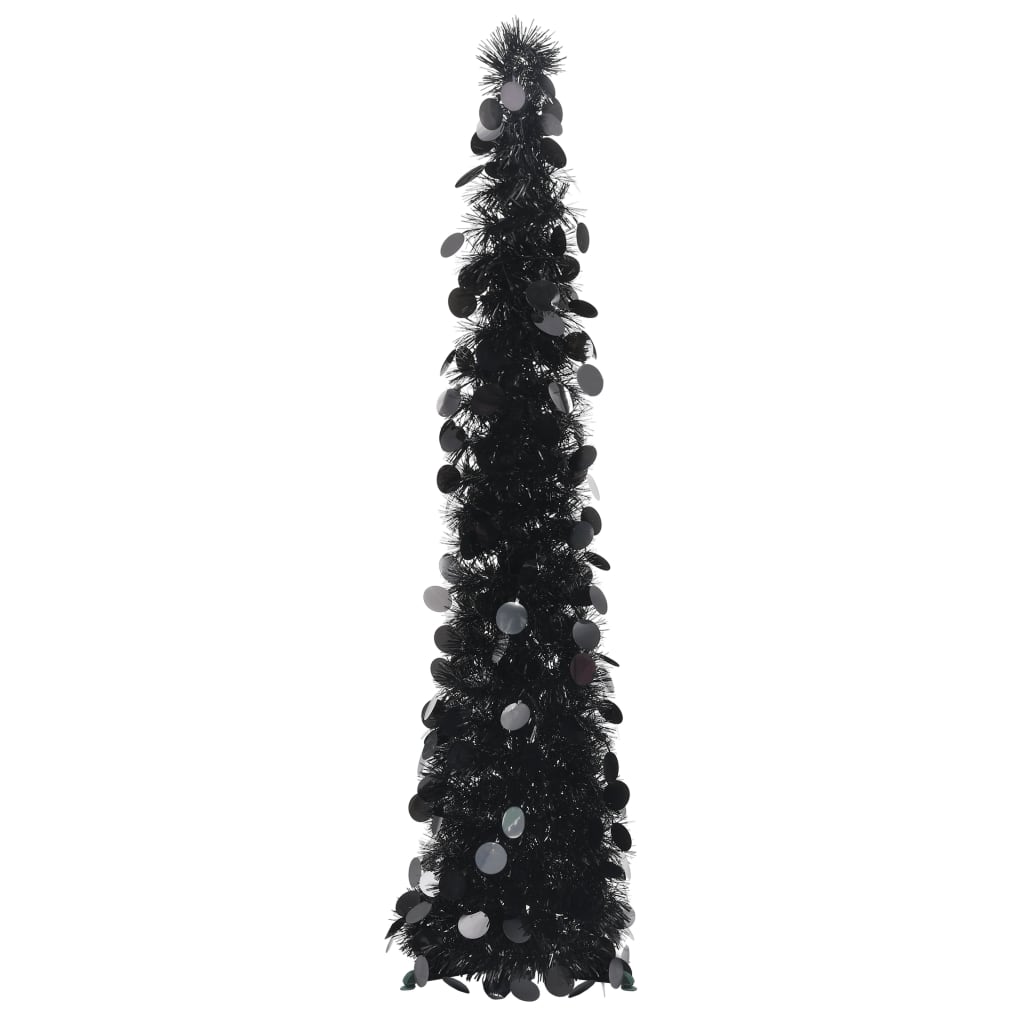 vidaXL Brad de Crăciun artificial tip pop-up, negru, 120 cm, PET de la vidaxl imagine noua