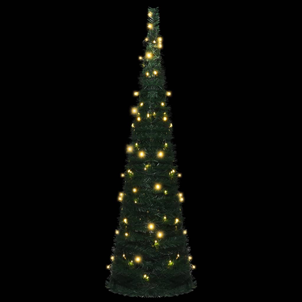 vidaXL Albero di Natale Artificiale Apribile Corda a LED Verde 150 cm