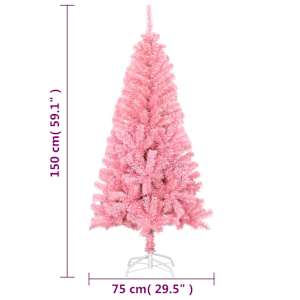 Umělý vánoční stromek se stojanem růžový 150 cm PVC - obrázek 6