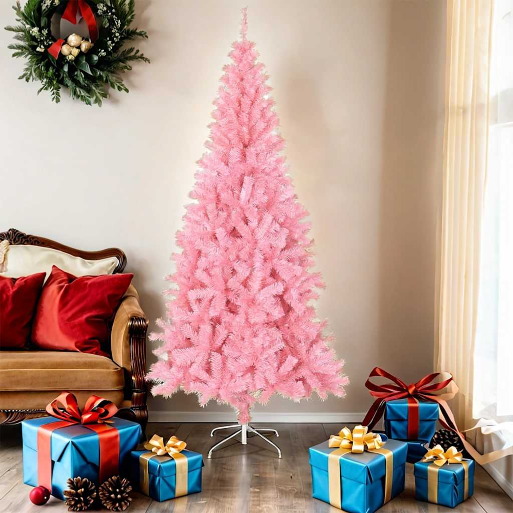 

vidaXL Kunstkerstboom met standaard 180 cm PVC roze