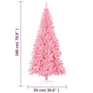 Umělý vánoční stromek se stojanem růžový 180 cm PVC - obrázek 7