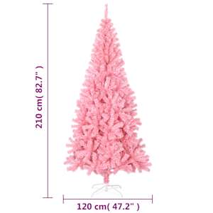 Umělý vánoční stromek se stojanem růžový 210 cm PVC - obrázek 7