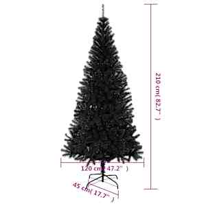 Umělý vánoční stromek se stojanem černý 210 cm PVC - obrázek 7