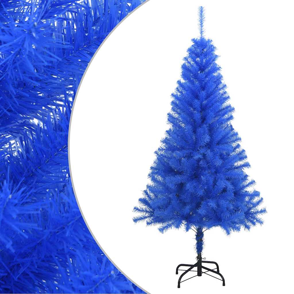 vidaXL kunstigt juletræ med juletræsfod 150 cm PVC blå