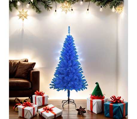 vidaXL kunstigt juletr&aelig; med juletr&aelig;sfod 150 cm PVC bl&aring;