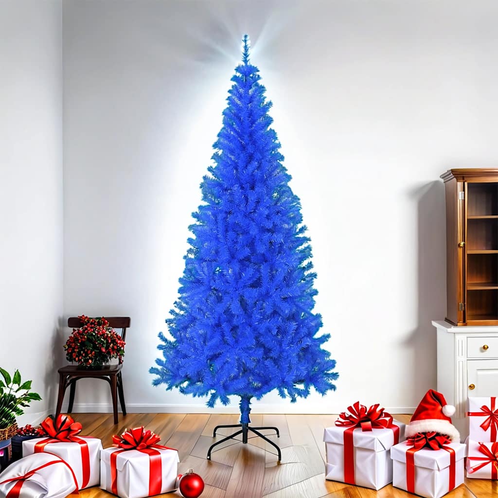 vidaXL Kunstkerstboom met standaard 180 cm PVC blauw afbeelding