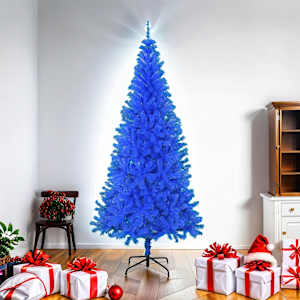 vidaXL kunstigt juletr&aelig; med juletr&aelig;sfod 180 cm PVC bl&aring;