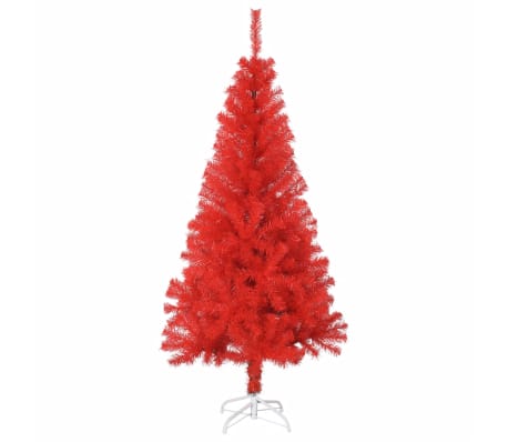 vidaXL Árbol de Navidad artificial con soporte PVC rojo 150 cm