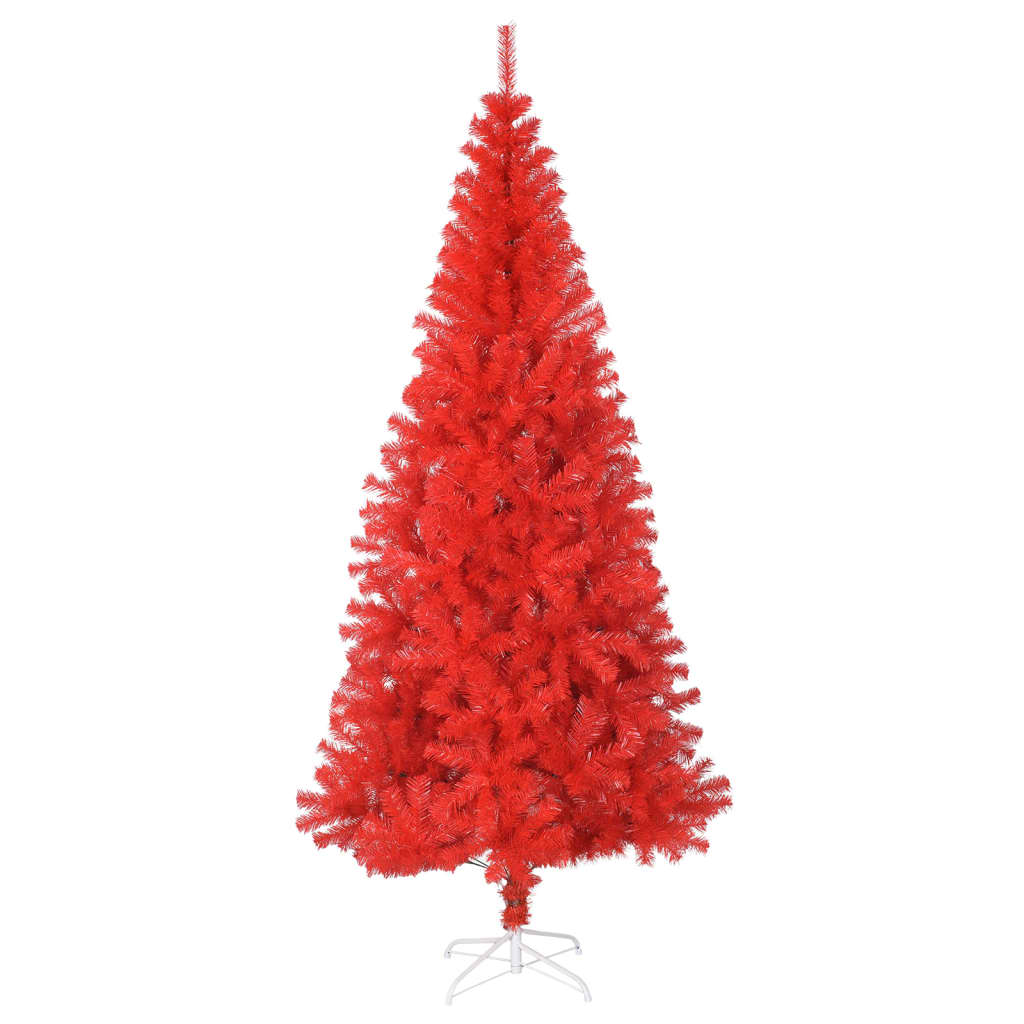 vidaXL Χριστουγεννιάτικο Δέντρο Τεχνητό Με Βάση Κόκκινο 210 εκ. PVC