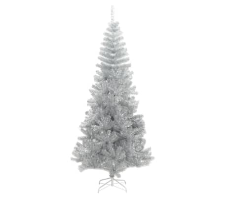 vidaXL Artificial Christmas Tree with Stand Silver 180 cm PET