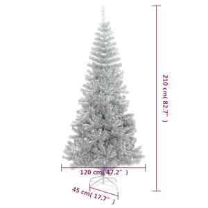 Umělý vánoční stromek se stojanem stříbrný 210 cm PET - obrázek 6