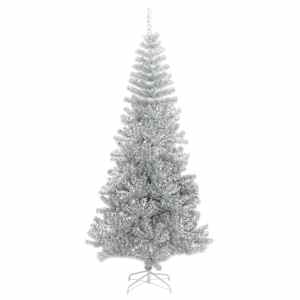 vidaXL Artificial Christmas Tree with Stand Silver 210 cm PET