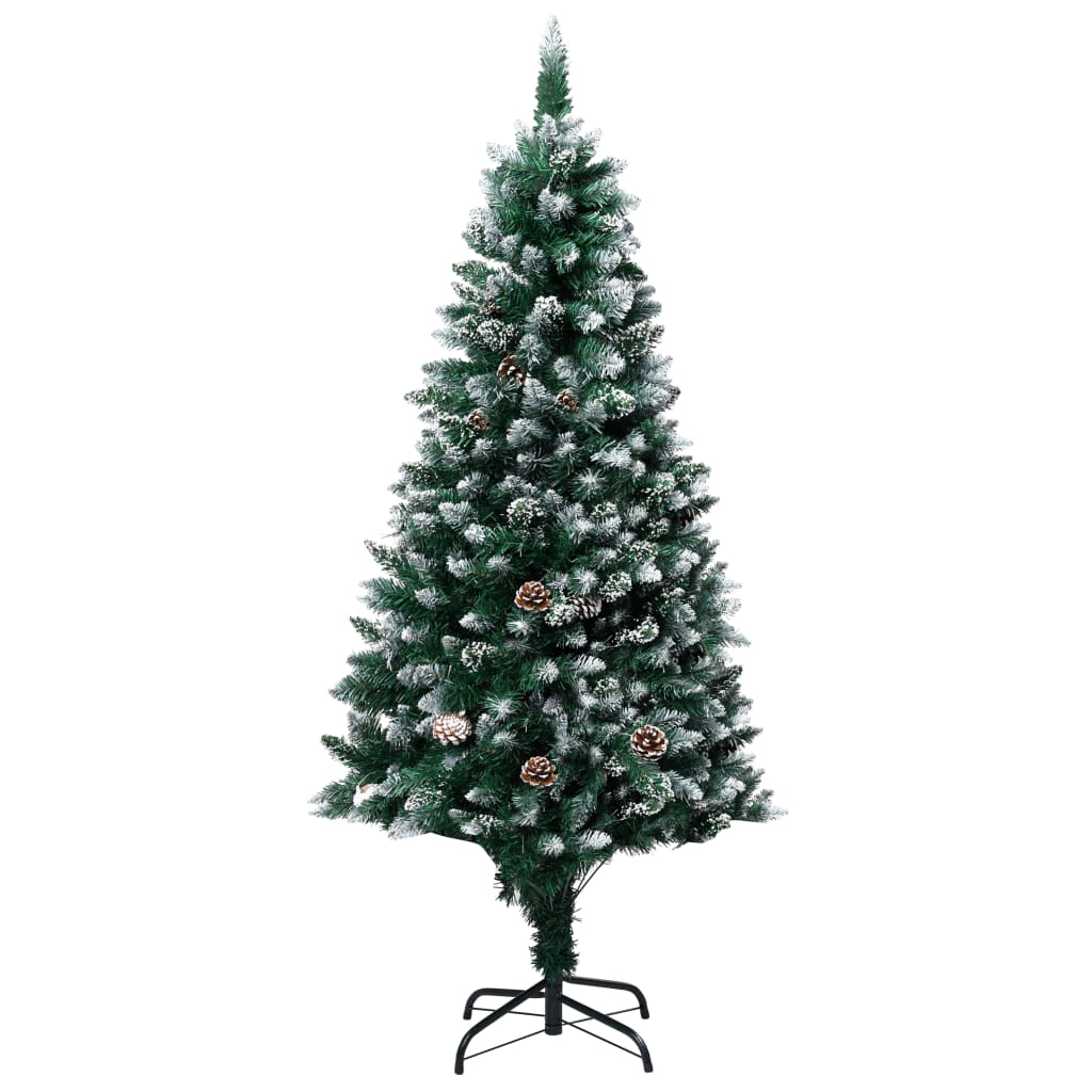 Image of vidaXL Artificial Christmas Tree with Pine Cones and White Snow 150 cm