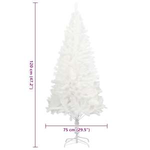 Umělý vánoční stromek s realistickým jehličím bílý 120 cm - obrázek 6
