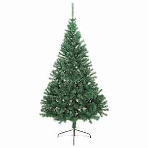 Umělý poloviční vánoční stromek se stojanem zelený 180 cm PVC - obrázek 3