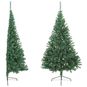 Umělý poloviční vánoční stromek se stojanem zelený 180 cm PVC - obrázek 4