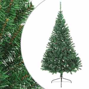 vidaXL kunstkuusk alusega, roheline, 210 cm, PVC