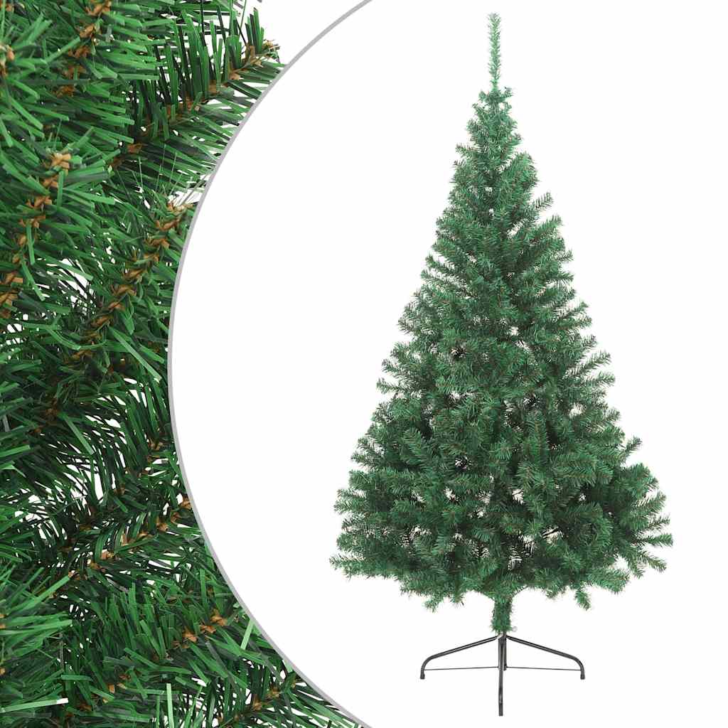 

vidaXL Artificial Half Christmas Tree with Stand Green 7 ft PVC