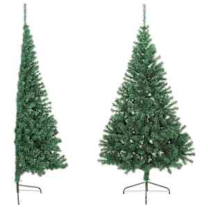 Umělý poloviční vánoční stromek se stojanem zelený 210 cm PVC - obrázek 4