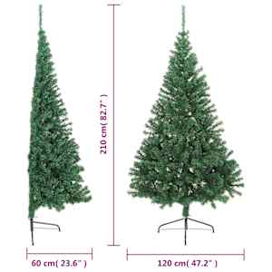 Umělý poloviční vánoční stromek se stojanem zelený 210 cm PVC - obrázek 9
