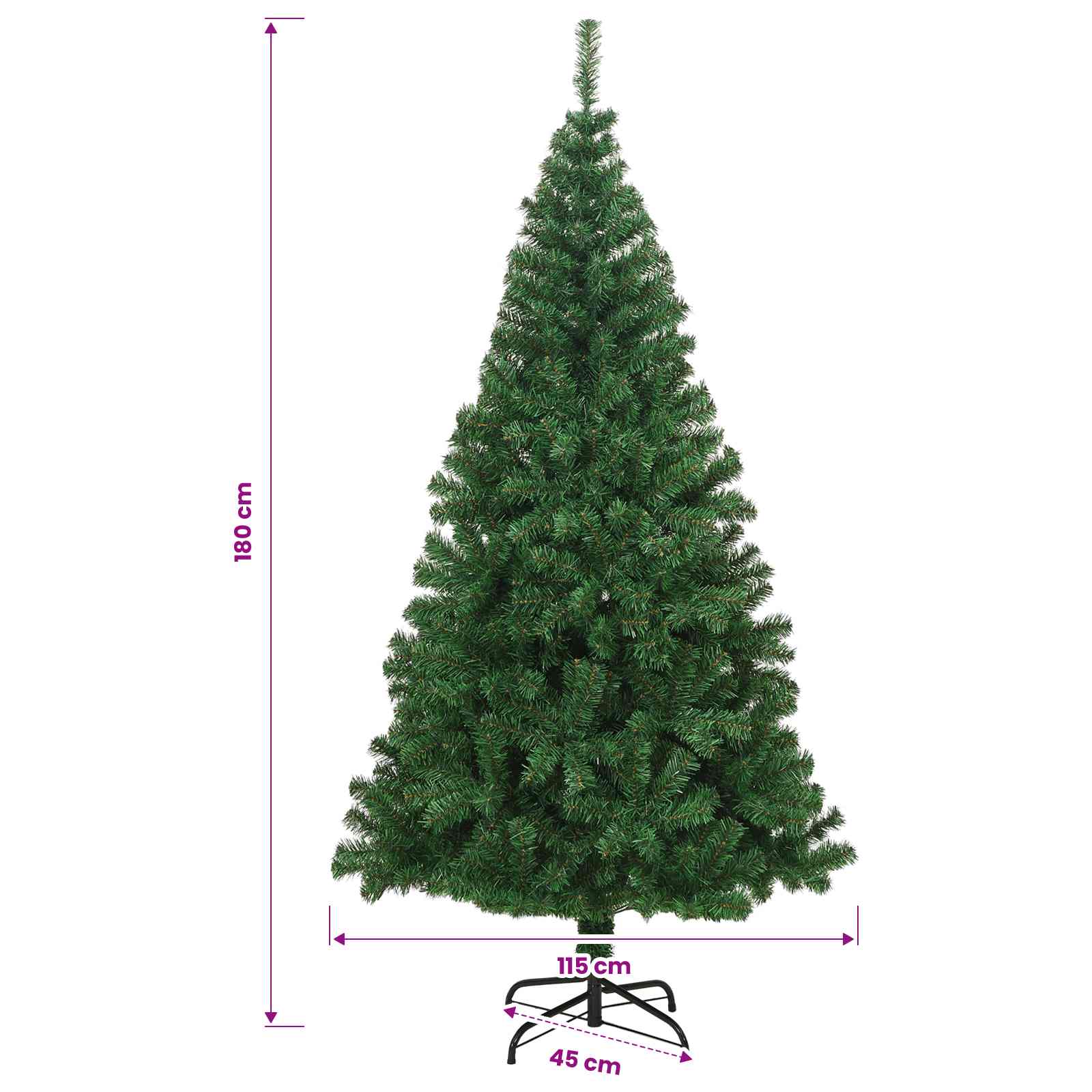 Christmas Tree 300 LEDs Warm size guide