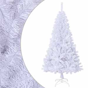 vidaXL kunstkuusk paksude okstega, valge, 150 cm, PVC