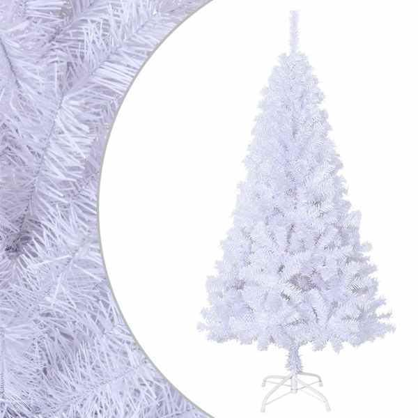 vidaXL kunstkuusk paksude okstega, valge, 150 cm, PVC