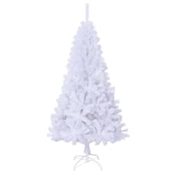 vidaXL Albero di Natale Artificiale con Rami Spessi Bianco 150 cm PVC