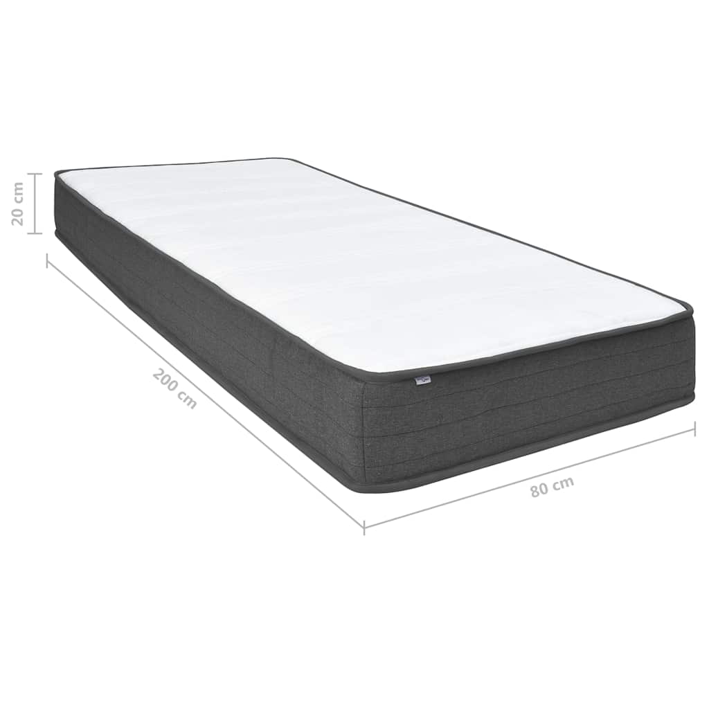 Postel boxspring tmavě šedá textil 80 x 200 cm - obrázek 20