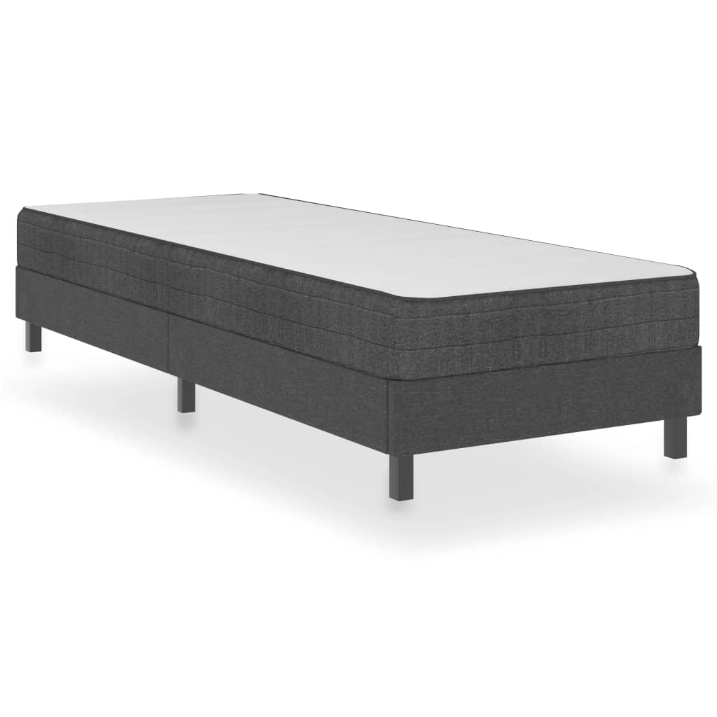 vidaXL Boxspring stof donkergrijs 90x200 cm