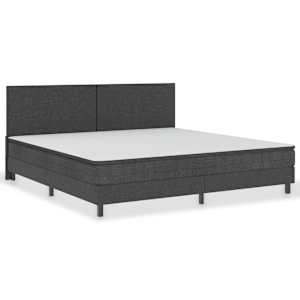 Postel boxspring tmavě šedá textil 200 x 200 cm - obrázek 2