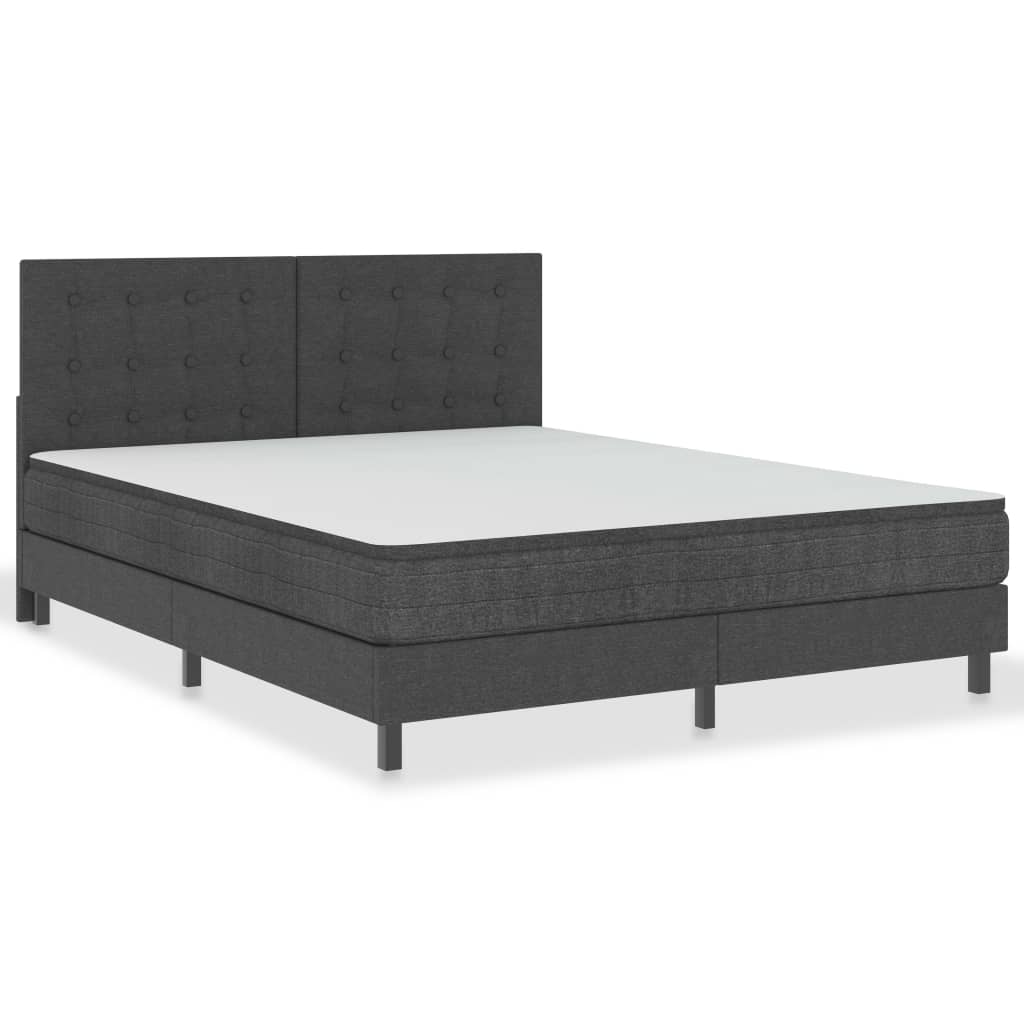 vidaXL Posteľ boxspring tmavošedá látková 160x200 cm