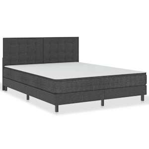 Postel boxspring tmavě šedá textil 160 x 200 cm - obrázek 2